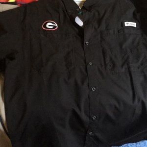 Columbia GA BULLDOG BUTTON UP